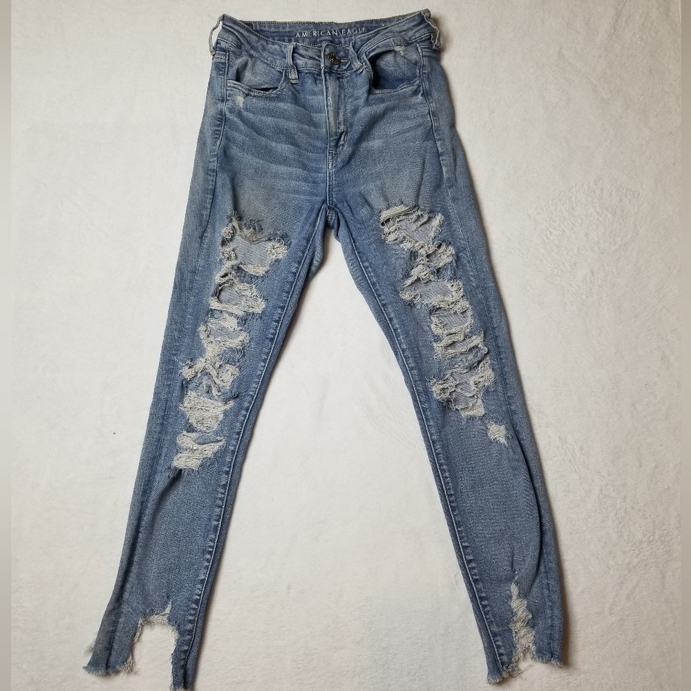 American Eagle Outfitters Ne(x)t Level Stretch Hi-Rise Distressed Jeggings